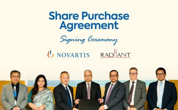 Novartis (Bangladesh) Limited and Radiant Pharmaceuticals Limited have signed a Share Purchase Agreement